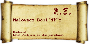 Malovecz Bonifác névjegykártya